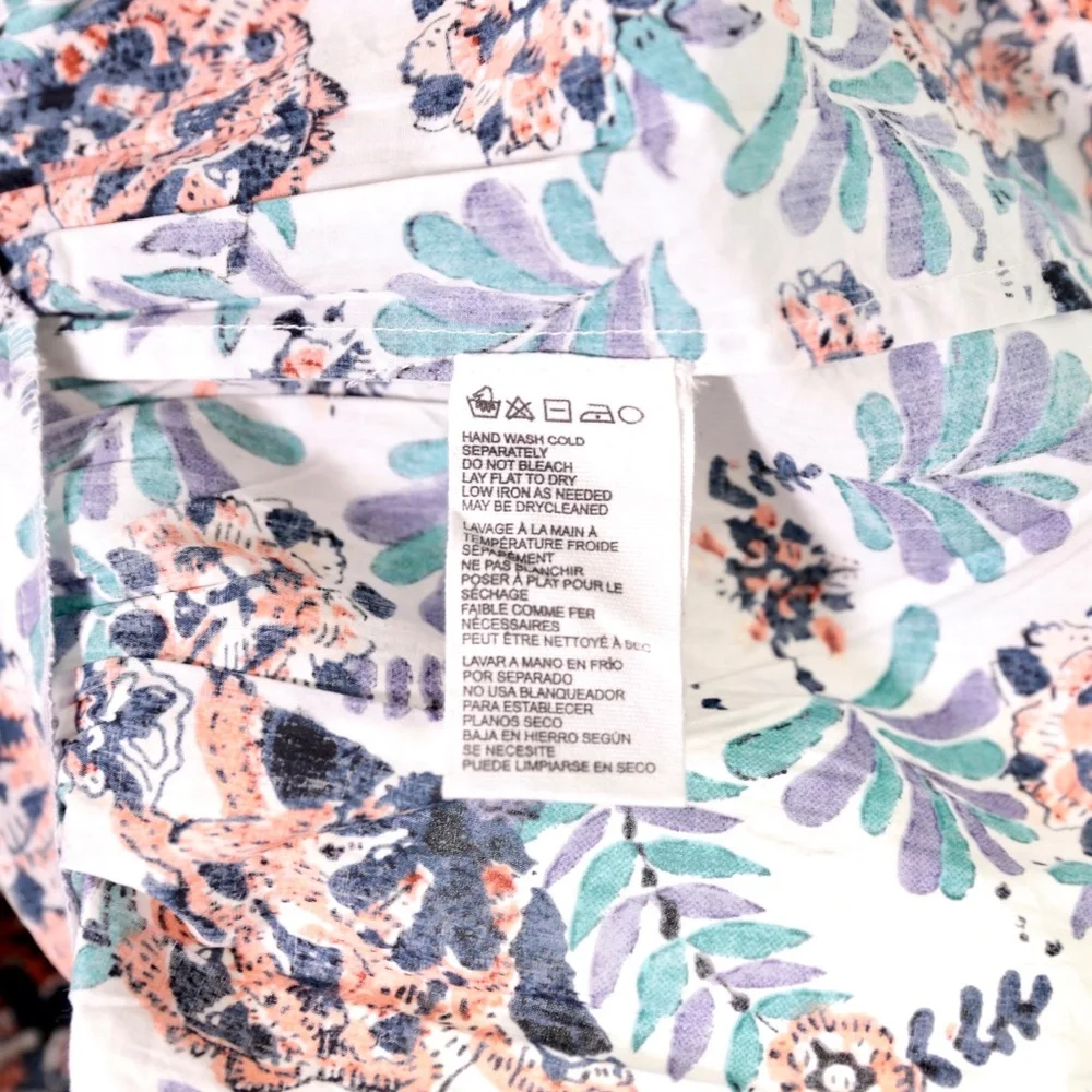 NWT Cleobella Maxine Floral Organic Cotton Scoop Neck Ruche Mini Dress Womens M - Picture 9 of 10